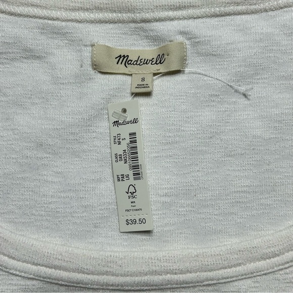 Madewell Top Womens Small Cropped Tee Square Neck Classic Minimalist Party NEW - Picture 2 of 4